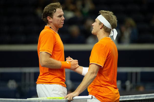 February 11, 2026, Frisco, Texas, USA: (L to r) ALEX MICHELSEN (USA) and ALEJANDRO DAVIDOVICH FOKINA (ESP) shake hands after a menÃ¢â‚¬â ¢s singles match at 2026 Nexo Dallas Open at The Ford Center at The Star in Frisco, Texas.Alejandro Davidovich Fokina defeated Alex Michelson 6:4, 6:4. Frisco USA - ZUMAh193 20260211_zsp_h193_104 Copyright: xDanielxMcGregor-Huyerx