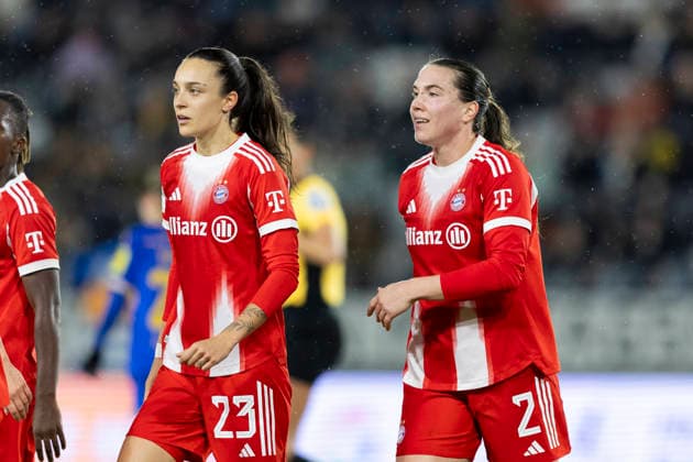 Google Pixel Womens Bundesliga FC Carl Zeiss Jena vs FC Bayern Munich Jena 11 02 2026 Natalia Padilla Bidas 23 FC Bayern Munich and Vanessa Gilles 2 FC Bayern Munich Google Pixel Womens Bundesliga FC Carl Zeiss Jena vs FC Bayern Munich ad hoc arena at Ernst Abbe Sportfeld 11 02 2026 DFB REGULATIONS PROHIBIT ANY USE OF PHOTOGRAPHS AS IMAGE SEQUENCES AND OR QUASI VIDEO Copyright: xBEAUTIFULxSPORTS Duehringx