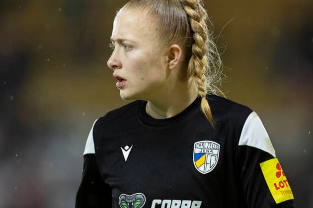 Google Pixel Womens Bundesliga FC Carl Zeiss Jena vs FC Bayern Munich Jena 11 02 2026 Jasmin Janning 1 FC Carl Zeiss Jena Google Pixel Womens Bundesliga FC Carl Zeiss Jena vs FC Bayern Munich ad hoc arena im Ernst Abbe Sportfeld 11 02 2026 DFB REGULATIONS PROHIBIT ANY USE OF PHOTOGRAPHS AS IMAGE SEQUENCES AND OR QUASI VIDEO Copyright: xBEAUTIFULxSPORTS Duehringx