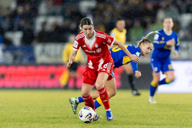 Google Pixel Womens Bundesliga FC Carl Zeiss Jena vs FC Bayern Munich Jena 11 02 2026 Barbara Dunst 28 FC Bayern Munich vs Steffi Schmid 20 FC Carl Zeiss Jena Google Pixel Womens Bundesliga FC Carl Zeiss Jena vs FC Bayern Munich ad hoc arena at Ernst Abbe Sportfeld 11 02 2026 DFB REGULATIONS PROHIBIT ANY USE OF PHOTOGRAPHS AS IMAGE SEQUENCES AND OR QUASI VIDEO Copyright: xBEAUTIFULxSPORTS Duehringx