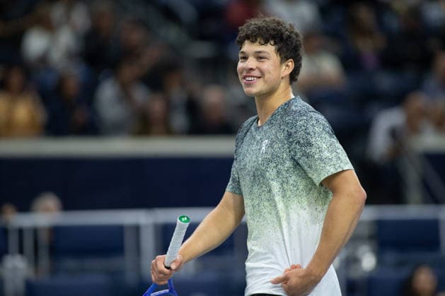 February 11, 2026, Frisco, Texas, USA: BEN SHELTON (USA) smiles during a menÃ¢â‚¬â ¢s doubles match at 2026 Nexo Dallas Open at The Ford Center at The Star in Frisco, Texas. Sadio Doumbia and Fabien Reboul defeated Aleksandr Kovacevic and Ben Shelton, 3:6, 6:3, 11:9. Frisco USA - ZUMAh193 20260211_zsp_h193_117 Copyright: xDanielxMcGregor-Huyerx