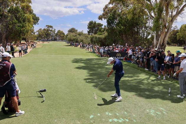 LIV GOLF ADELAIDE, Elvis Smyle of Ripper GC during Round 1 of the LIV Golf Adelaide at The Grange Golf Club in Adelaide, Thursday, February 12, 2026. ( NO ARCHIVING, EDITORIAL USE ONLY ADELAIDE SOUTH AUSTRALIA AUSTRALIA  Copyright: xMATTxTURNERx 20260212169533425464