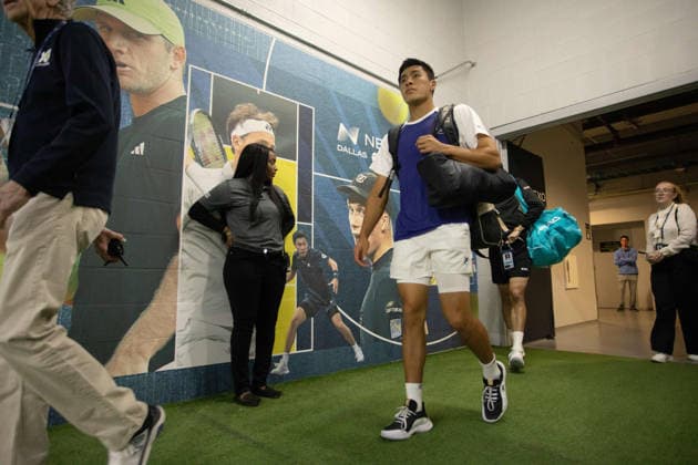 February 11, 2026, Frisco, Texas, USA: BRANDON NAKASHIMA (USA) walks out of the tunnel before a menÃ¢â‚¬â ¢s singles match at 2026 Nexo Dallas Open at The Ford Center at The Star in Frisco, Texas. Taylor Fritz defeated Brandon Nakishima, 6:3, 6:4. Frisco USA - ZUMAh193 20260211_zsp_h193_122 Copyright: xDanielxMcGregor-Huyerx