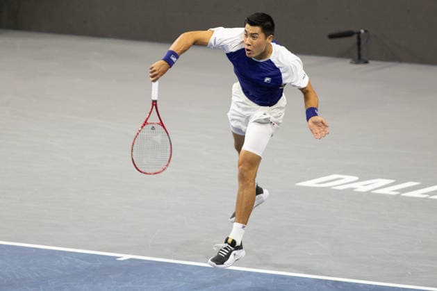 February 11, 2026, Frisco, Texas, USA: BRANDON NAKASHIMA (USA) serves during a menÃ¢â‚¬â ¢s singles match at 2026 Nexo Dallas Open at The Ford Center at The Star in Frisco, Texas. Taylor Fritz defeated Brandon Nakishima, 6:3, 6:4. Frisco USA - ZUMAh193 20260211_zsp_h193_124 Copyright: xDanielxMcGregor-Huyerx