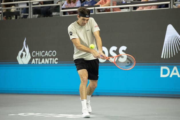 February 11, 2026, Frisco, Texas, USA: TAYLOR FRITZ (USA) hits the ball during a menÃ¢â‚¬â ¢s singles match at 2026 Nexo Dallas Open at The Ford Center at The Star in Frisco, Texas. Taylor Fritz defeated Brandon Nakishima, 6:3, 6:4. Frisco USA - ZUMAh193 20260211_zsp_h193_132 Copyright: xDanielxMcGregor-Huyerx