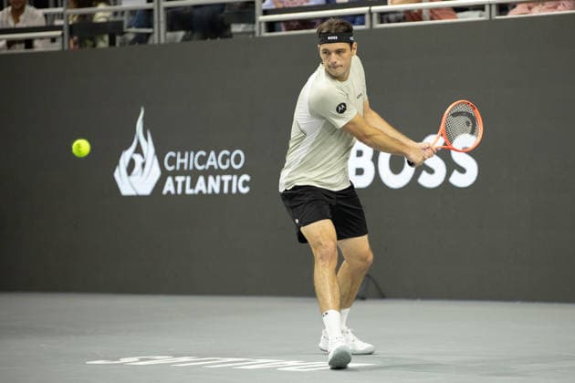 February 11, 2026, Frisco, Texas, USA: TAYLOR FRITZ (USA) hits the ball during a menÃ¢â‚¬â ¢s singles match at 2026 Nexo Dallas Open at The Ford Center at The Star in Frisco, Texas. Taylor Fritz defeated Brandon Nakishima, 6:3, 6:4. Frisco USA - ZUMAh193 20260211_zsp_h193_133 Copyright: xDanielxMcGregor-Huyerx
