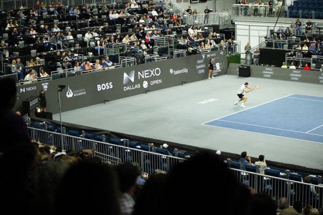 February 11, 2026, Frisco, Texas, USA: TAYLOR FRITZ (USA) hits the ball during a menÃ¢â‚¬â ¢s singles match at 2026 Nexo Dallas Open at The Ford Center at The Star in Frisco, Texas. Taylor Fritz defeated Brandon Nakishima, 6:3, 6:4. Frisco USA - ZUMAh193 20260211_zsp_h193_137 Copyright: xDanielxMcGregor-Huyerx