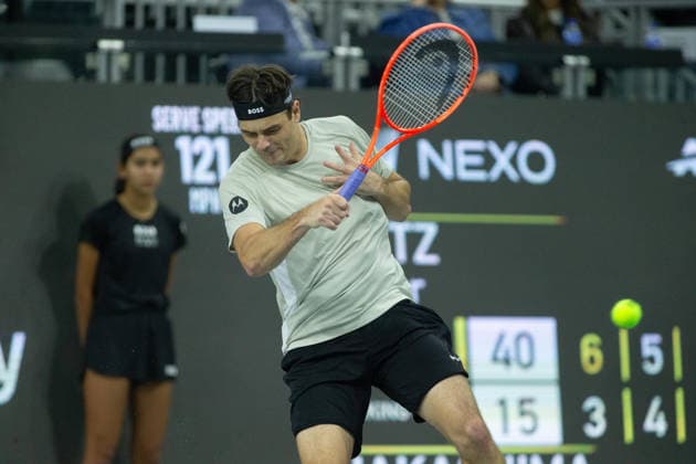 February 11, 2026, Frisco, Texas, USA: TAYLOR FRITZ (USA) hits the ball during a menÃ¢â‚¬â ¢s singles match at 2026 Nexo Dallas Open at The Ford Center at The Star in Frisco, Texas. Taylor Fritz defeated Brandon Nakishima, 6:3, 6:4. Frisco USA - ZUMAh193 20260211_zsp_h193_149 Copyright: xDanielxMcGregor-Huyerx