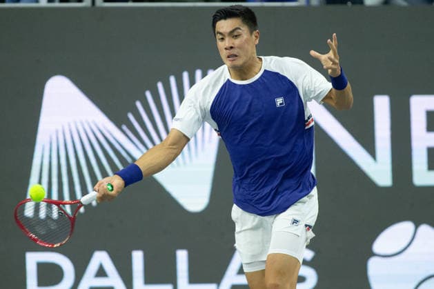 February 11, 2026, Frisco, Texas, USA: BRANDON NAKASHIMA (USA) hits the ball during a menÃ¢â‚¬â ¢s singles match at 2026 Nexo Dallas Open at The Ford Center at The Star in Frisco, Texas. Taylor Fritz defeated Brandon Nakishima, 6:3, 6:4. Frisco USA - ZUMAh193 20260211_zsp_h193_153 Copyright: xDanielxMcGregor-Huyerx