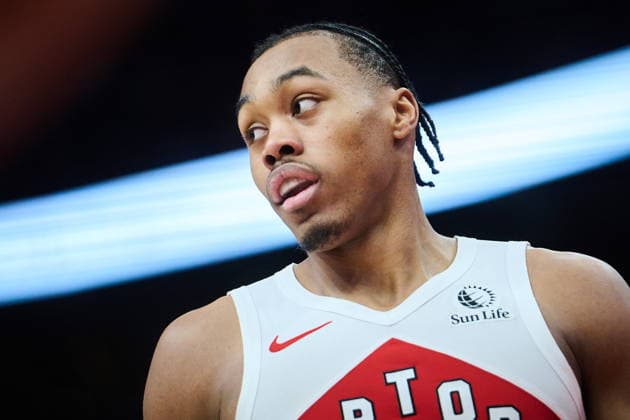 February 11, 2026, Toronto, On, Canada: Toronto Raptors Scottie Barnes (4) reacts during second half NBA, Basketball Herren, USA basketball action against the Detroit Pistons in Toronto, on Wednesday, Feb. 11, 2026. Canada News - February 11, 2026  - ZUMAc35_ 20260211_zaf_c35_304 Copyright: xSammyxKoganx