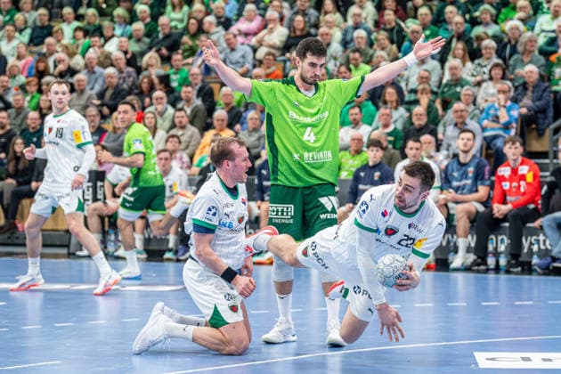 Handball Bundesliga HSG Wetzlar Füchse Berlin, 11 02 26 Nejc Cehte Füchse Berlin, 22 , Max Darj Füchse Berlin, 5 , Filip Vistorop HSG Wetzlar, 4 Handball Bundesliga HSG Wetzlar Füchse Berlin Wetzlar, 11 02 26 Copyright: xBEAUTIFULxSPORTS Roeczeyx