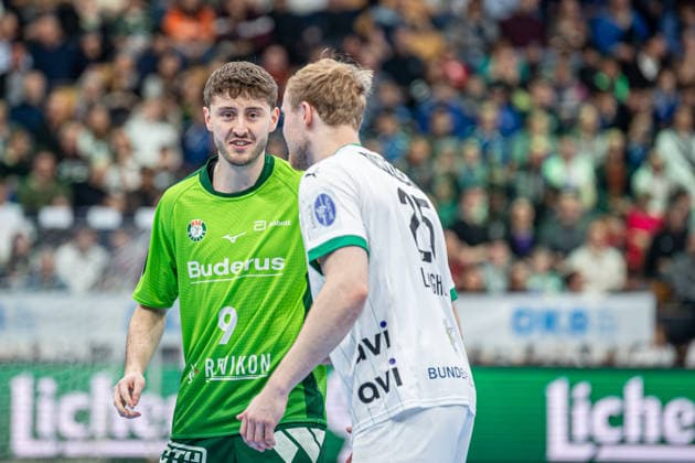 Handball Bundesliga HSG Wetzlar Füchse Berlin, 11 02 26 Niklas Theiß HSG Wetzlar, 9 , Matthes Langhoff Füchse Berlin, 25 Handball Bundesliga HSG Wetzlar Füchse Berlin Wetzlar, 11 02 26 Copyright: xBEAUTIFULxSPORTS Roeczeyx