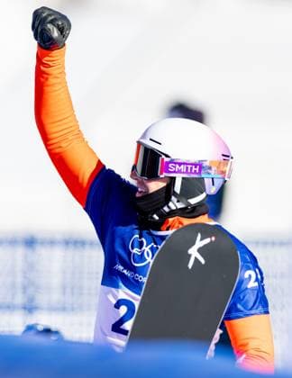 LIVIGNO - Snowboarder Glenn de Blois during the cross-country qualifying round at the Milan Winter Olympics. IRIS VAN DEN BROEK ANP xVIxANPxSportx xxANPxIVx 550432765 originalFilename: 550432765.jpg