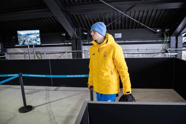260212 Vladyslav Heraskevych of Ukraine in the mixed zone during men™s skeleton round 1 during day 6 of the 2026 Winter Olympics on February 12, 2026 in Cortina. Photo: Jon Olav Nesvold BILDBYRAN COP 217 JE0120 skeleton Olympic Games, Olympische Spiele, Olympia, OS olympics winter olympics os ol olympiska spel vinter-os olympiske leker milano cortina 2026 milan cortina 2026 milano cortina 2026 olympic games milano cortina 2026 winter olympic games milano cortina-os milano cortina-ol vinter-ol 6 bbeng *** 260212 Vladyslav Heraskevych of Ukraine in the mixed zone during men™s skeleton round 1 during day 6 of the 2026 Winter Olympics on February 12, 2026 in Cortina Photo Jon Olav Nesvold BILDBYRAN COP 217 JE0120 skeleton olympic games olympics winter olympics os ol olympiska spel vinter os olympiske leker milano cortina 2026 milan cortina 2026 milano cortina 2026 olympic games milano cortina 2026 winter olympic games milano cortina os milano cortina ol vinter ol 6 bbeng  Copyright: JONxOLAVxNESVOLD BB260212JE019