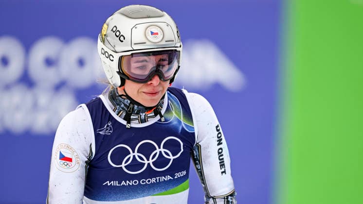 OLYMPICS - Winter Olympic Games, Olympische Spiele, Olympia, OS Milano Cortina 2026 CORTINA D AMPEZZO,ITALY,12.FEB.26 - OLYMPICS, ALPINE SKIING - Winter Olympic Games Milano Cortina 2026, Super G, women. Image shows Ester Ledecka (CZE).  GEPAxpictures xAlexanderxSolc