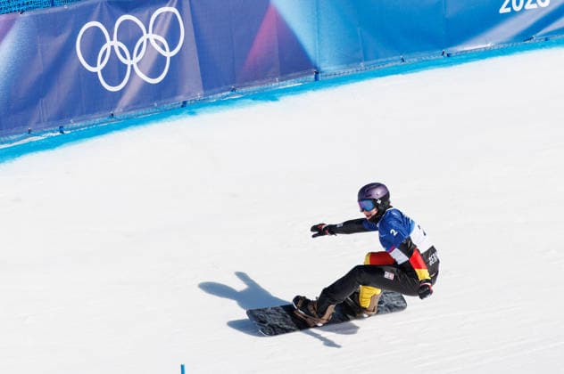 OLYMPICS - Winter Olympic Games, Olympische Spiele, Olympia, OS Milano Cortina 2026 LIVIGNO,ITALY,12.FEB.26 - OLYMPICS, SNOWBOARD - Winter Olympic Games Milano Cortina 2026, Snowboard Cross, men, qualification. Image shows Leon Ulbricht (GER).  GEPAxpictures xHaraldxSteiner