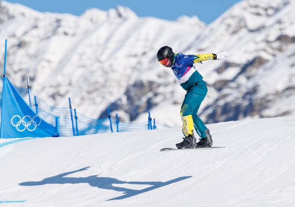 OLYMPICS - Winter Olympic Games, Olympische Spiele, Olympia, OS Milano Cortina 2026 LIVIGNO,ITALY,12.FEB.26 - OLYMPICS, SNOWBOARD - Winter Olympic Games Milano Cortina 2026, Snowboard Cross, men, qualification. Image shows Adam Lambert (AUS).  GEPAxpictures xHaraldxSteiner