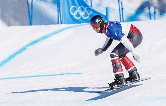 OLYMPICS - Winter Olympic Games, Olympische Spiele, Olympia, OS Milano Cortina 2026 LIVIGNO,ITALY,12.FEB.26 - OLYMPICS, SNOWBOARD - Winter Olympic Games Milano Cortina 2026, Snowboard Cross, men, qualification. Image shows Eliot Grondin (CAN).  GEPAxpictures xHaraldxSteiner