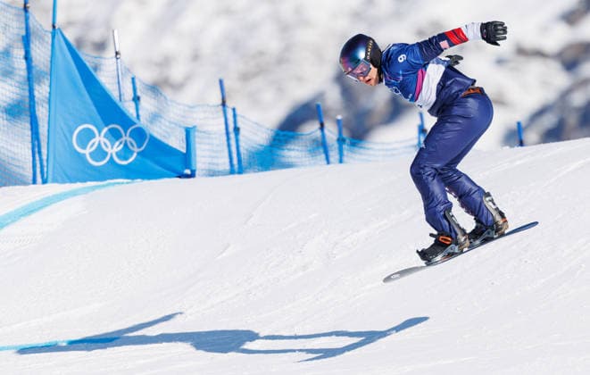 OLYMPICS - Winter Olympic Games, Olympische Spiele, Olympia, OS Milano Cortina 2026 LIVIGNO,ITALY,12.FEB.26 - OLYMPICS, SNOWBOARD - Winter Olympic Games Milano Cortina 2026, Snowboard Cross, men, qualification. Image shows Nathan Pare (USA).  GEPAxpictures xHaraldxSteiner