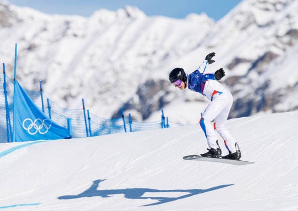 OLYMPICS - Winter Olympic Games, Olympische Spiele, Olympia, OS Milano Cortina 2026 LIVIGNO,ITALY,12.FEB.26 - OLYMPICS, SNOWBOARD - Winter Olympic Games Milano Cortina 2026, Snowboard Cross, men, qualification. Image shows Jonas Chollet (FRA).  GEPAxpictures xHaraldxSteiner
