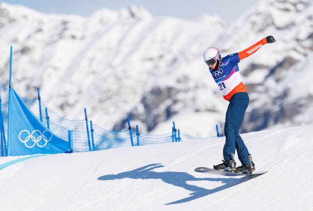 OLYMPICS - Winter Olympic Games, Olympische Spiele, Olympia, OS Milano Cortina 2026 LIVIGNO,ITALY,12.FEB.26 - OLYMPICS, SNOWBOARD - Winter Olympic Games Milano Cortina 2026, Snowboard Cross, men, qualification. Image shows Glenn Blois De (NED).  GEPAxpictures xHaraldxSteiner