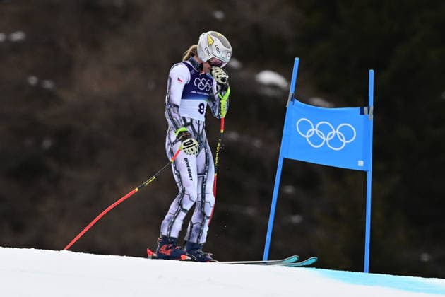 XXV Winter Olympic Games, Olympische Spiele, Olympia, OS in Cortina d Ampezzo, Italy, on February 12, 2026. Alpine Skiing Women s Super-G. Ester Ledecka from Czech Republic, DNF. (CTKxPhoto OndrejxDeml) CTKPhotoP2026021204356  CTKPhotoP2026021204356