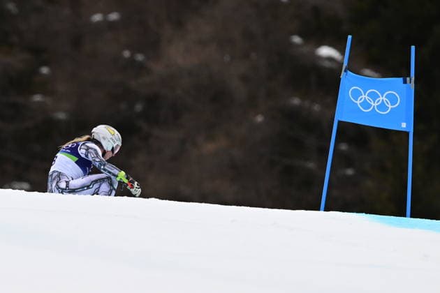 XXV Winter Olympic Games, Olympische Spiele, Olympia, OS in Cortina d Ampezzo, Italy, on February 12, 2026. Alpine Skiing Women s Super-G. Ester Ledecka from Czech Republic, DNF. (CTKxPhoto OndrejxDeml) CTKPhotoP2026021204414  CTKPhotoP2026021204414