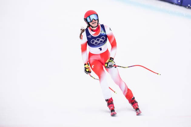 TOFANE, ITALY - FEBRUARY 12: Malorie Blanc (Switzerland) during the Alpine Skiing Women s Super-G at the Milano Cortina 2026 Olympics at Tofane Alpine Skiing Centre on day 6 of the Milano Cortina 2026 Olympics on February 12, 2026 in Tofane, Italy. Editorial use only. Italy Copyright: xSteffiexWunderlx