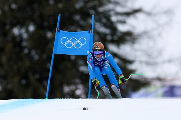 Olympische Winterspiele Milano Cortina 2026 Ski Alpin Super-G Frauen am 12.02.2026 im Tofane Alpine Skiing Centre in Cortina d™Ampezzo Federica Brignone ( Italien ) *** Olympic Winter Games Milano Cortina 2026 Alpine Skiing Super G Women on 12 02 2026 at the Tofane Alpine Skiing Center in Cortina d™Ampezzo Federica Brignone Italy xMSx