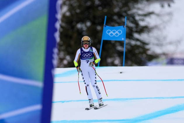 Olympische Winterspiele Milano Cortina 2026 Ski Alpin Super-G Frauen am 12.02.2026 im Tofane Alpine Skiing Centre in Cortina d™Ampezzo Emma Aicher ( Deutschland ) *** Olympic Winter Games Milano Cortina 2026 Alpine Skiing Super G Women on 12 02 2026 at the Tofane Alpine Skiing Center in Cortina d™Ampezzo Emma Aicher Germany xMSx