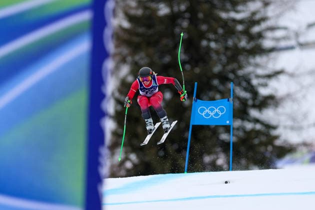 Olympische Winterspiele Milano Cortina 2026 Ski Alpin Super-G Frauen am 12.02.2026 im Tofane Alpine Skiing Centre in Cortina d™Ampezzo Cornelia Hütter ( Österreich ) *** Olympic Winter Games Milano Cortina 2026 Alpine Skiing Super G Women on 12 02 2026 at the Tofane Alpine Skiing Center in Cortina d™Ampezzo Cornelia Hütter Austria xMSx