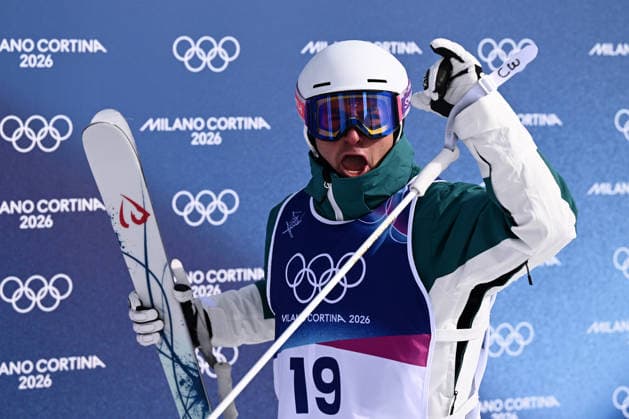 2026 WINTER Olympic Games, Olympische Spiele, Olympia, OS Cooper Woods of Australia reacts following his first run during the Freestyle Skiing Men s Moguls finals at Livigno Snow Park on day 7 of the 2026 Milano Cortina Winter Olympic Games in Italy, Thursday, February 12, 2026. ( NO ARCHIVING, EDITORIAL USE ONLY MILANO LOMBARDY ITALY  Copyright: xDANxHIMBRECHTSx 20260212189210173187