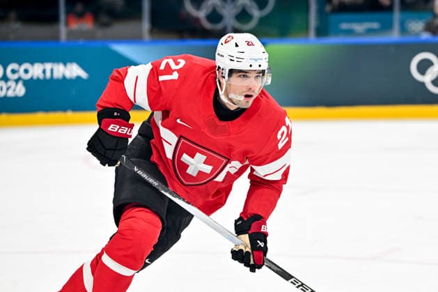 MILAN, ITALY - FEBRUARY 12: Kevin Fiala of Switzerland in action on day six of the Milano Cortina 2026 Winter Olympic Games, Olympische Spiele, Olympia, OS at Milano Santagiulia Ice hockey, Eishockey Arena on February 12, 2026 in Milan, Italy. Milan Milano Rho Ice Hockey Arena Italy *** MILAN, ITALY FEBRUARY 12 Kevin Fiala of Switzerland in action on day six of the Milano Cortina 2026 Winter Olympic games at Milano Santagiulia Ice Hockey Arena on February 12, 2026 in Milan, Italy Milan Milano Rho Ice Hockey Arena Italy Copyright: xJustPictures.ch AndreaxBrancax jp-en-EuSpIm-AB-AAB_578612022026