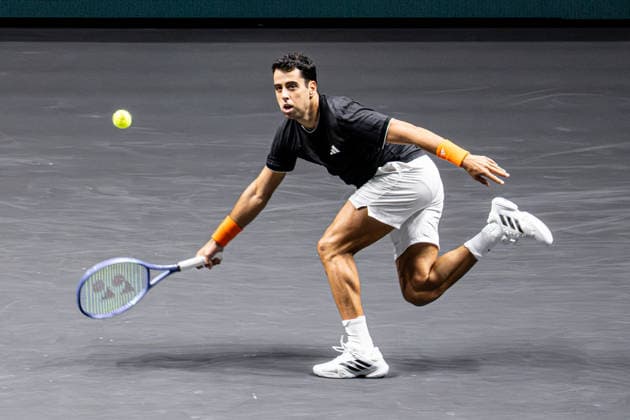 2026-02-12 ABN AMRO Open - Day Four ROTTERDAM, NETHERLANDS - FEBRUARY 12: Jaume Munar competing during Day Four of the ABN AMRO Open at Rotterdam Ahoy on February 12, 2026 in Rotterdam, Netherlands. (Photo by Gabriel Calvino Alonso BSR Agency) Rotterdam Netherlands Content not available for redistribution in The Netherlands directly or indirectly through any third parties. Copyright: xBSRxAgencyx