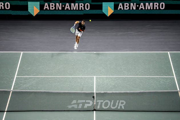 2026-02-12 ABN AMRO Open - Day Four ROTTERDAM, NETHERLANDS - FEBRUARY 12: Jaume Munar competing during Day Four of the ABN AMRO Open at Rotterdam Ahoy on February 12, 2026 in Rotterdam, Netherlands. (Photo by Gabriel Calvino Alonso BSR Agency) Rotterdam Netherlands Content not available for redistribution in The Netherlands directly or indirectly through any third parties. Copyright: xBSRxAgencyx