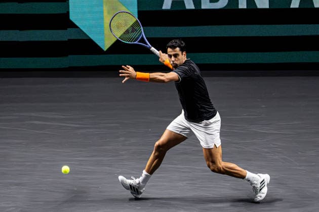 2026-02-12 ABN AMRO Open - Day Four ROTTERDAM, NETHERLANDS - FEBRUARY 12: Jaume Munar competing during Day Four of the ABN AMRO Open at Rotterdam Ahoy on February 12, 2026 in Rotterdam, Netherlands. (Photo by Gabriel Calvino Alonso BSR Agency) Rotterdam Netherlands Content not available for redistribution in The Netherlands directly or indirectly through any third parties. Copyright: xBSRxAgencyx