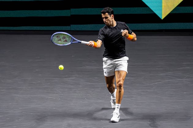 2026-02-12 ABN AMRO Open - Day Four ROTTERDAM, NETHERLANDS - FEBRUARY 12: Jaume Munar competing during Day Four of the ABN AMRO Open at Rotterdam Ahoy on February 12, 2026 in Rotterdam, Netherlands. (Photo by Gabriel Calvino Alonso BSR Agency) Rotterdam Netherlands Content not available for redistribution in The Netherlands directly or indirectly through any third parties. Copyright: xBSRxAgencyx