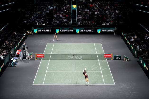 2026-02-12 ABN AMRO Open - Day Four ROTTERDAM, NETHERLANDS - FEBRUARY 12: Jaume Munar, Karen Khachanov competing during Day Four of the ABN AMRO Open at Rotterdam Ahoy on February 12, 2026 in Rotterdam, Netherlands. (Photo by Gabriel Calvino Alonso BSR Agency) Rotterdam Netherlands Content not available for redistribution in The Netherlands directly or indirectly through any third parties. Copyright: xBSRxAgencyx