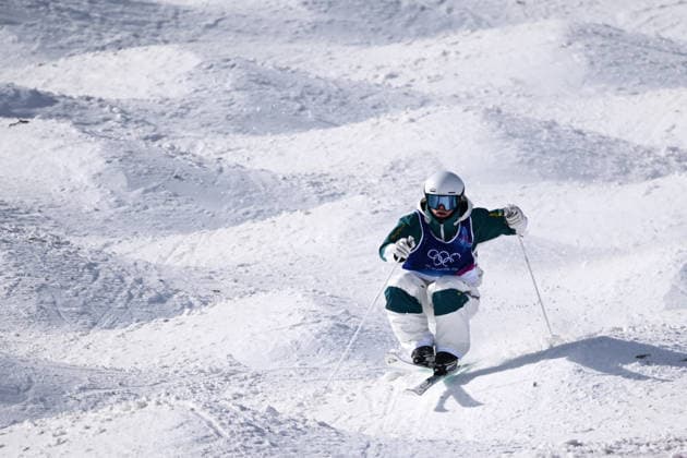 2026 WINTER Olympic Games, Olympische Spiele, Olympia, OS Jackson Harvey of Australia reacts following his run in during the Freestyle Skiing Men s Moguls finals at Livigno Snow Park on day 7 of the 2026 Milano Cortina Winter Olympic Games in Italy, Thursday, February 12, 2026. ( NO ARCHIVING, EDITORIAL USE ONLY MILANO LOMBARDY ITALY  Copyright: xDANxHIMBRECHTSx 20260212147312138044
