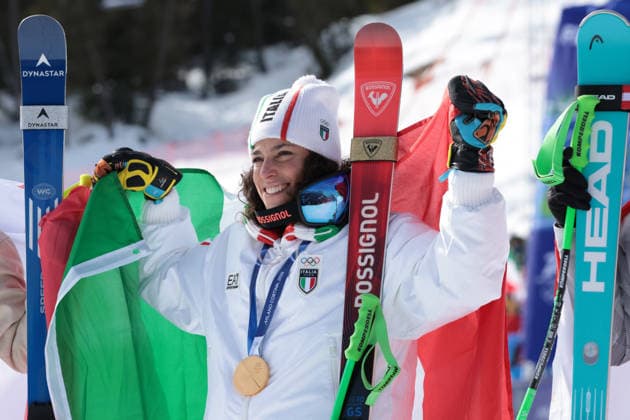 Gold medal for Federica Brignone (ITA) during the Olympic Winter games, Winterspiele,Spiele, Summer games Milano-Cortina 2026, Alpine Skiing Women s Super-G on February 12, 2026 at Tofane Alpine Skiing Centre in Cortina D Ampezzo  Copyright: xLucianoxMariaxBisi IPAxSportx xipa-agency.netx xx IPA_71369089 IPA_Agency_IPA71369089