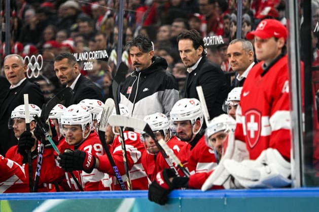 MILAN, ITALY - FEBRUARY 12: head coach Patrick Fischer of Switzerland on day six of the Milano Cortina 2026 Winter Olympic Games, Olympische Spiele, Olympia, OS at Milano Santagiulia Ice hockey, Eishockey Arena on February 12, 2026 in Milan, Italy. Milan Milano Rho Ice Hockey Arena Italy *** MILAN, ITALY FEBRUARY 12 head coach Patrick Fischer of Switzerland on day six of the Milano Cortina 2026 Winter Olympic games at Milano Santagiulia Ice Hockey Arena on February 12, 2026 in Milan, Italy Milan Milano Rho Ice Hockey Arena Italy Copyright: xJustPictures.ch AndreaxBrancax jp-en-EuSpIm-AB-DSC_828412022026