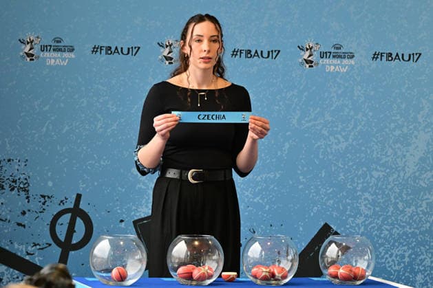 Drawing of groups for the FIBA U17, U 17 Women s Basketball World Cup, which will take place in Brno this summer, February 12, 2026, Brno. Pictured is player Anezka Kopecka during the team draw. (CTKxPhoto VaclavxSalek) CTKPhotoP2026021206037  CTKPhotoP2026021206037