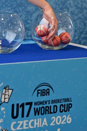 Drawing of groups for the FIBA U17, U 17 Women s Basketball World Cup, which will take place in Brno this summer, February 12, 2026, Brno. Pictured is player Anezka Kopecka during the team draw. (CTKxPhoto VaclavxSalek) CTKPhotoP2026021206116  CTKPhotoP2026021206116
