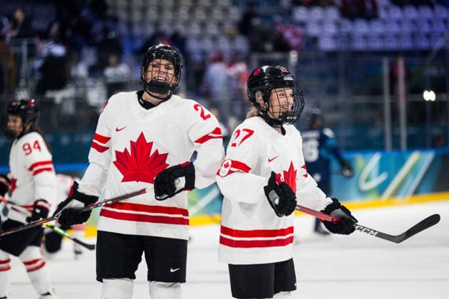 260212 Natalie Spooner and Emma Maltais of Canada during warm up ahead of the women s Ice hockey, Eishockey game between Finland and Canada during day 6 of the 2026 Winter Olympics on February 12, 2026 in Milan. Photo: Emma Wallskog BILDBYRAN kod EW EW0630 ishockey ice hockey Olympic Games, Olympische Spiele, Olympia, OS olympics winter olympics os ol olympiska spel vinter-os olympiske leker milano cortina 2026 milan cortina 2026 milano cortina 2026 olympic games milano cortina 2026 winter olympic games milano cortina-os milano cortina-ol vinter-ol 6 bbeng dam kanada canada finland *** 260212 Natalie Spooner and Emma Maltais of Canada during warm up ahead of the women s ice hockey game between Finland and Canada during day 6 of the 2026 Winter Olympics on February 12, 2026 in Milan Photo Emma Wallskog BILDBYRAN kod EW EW0630 ishockey ice hockey olympic games olympics winter olympics os ol olympiska spel vinter os olympiske leker milano cortina 2026 milan cortina 2026 milano cortina 2026 olympic games milano cortina 2026 winter olympic games milano cortina os milano cortina ol vinter ol 6 bbeng dam kanada canada finland  Copyright: EMMAxWALLSKOG BB260212EW044