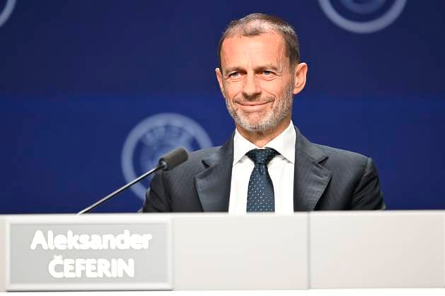 50th UEFA Congress & 2026 2027 UEFA Nations League - League phase draw BRUSSELS, BELGIUM - FEBRUARY 12 : Aleksander Ceferin, President of UEFA talking to the press during a press conference, PK, Pressekonferenz during 50th Ordinary UEFA Congress & 2026 2027 UEFA Nations League - League phase draw in Brussels Expo on February 12, 2026 in Brussels, Belgium, 12 02 2026 Brussels Belgium  Copyright: xNicoxVereeckenx