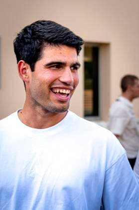 Tennis player Carlos Alcaraz during the Formula 1 pre season testing Bahrain day 2 at the Bahrain International Circuit for the Pre season testing 1 2026 season 2026 in SAKHIR, Bahrain on 13 february 2026, Photo by DeFodi Images