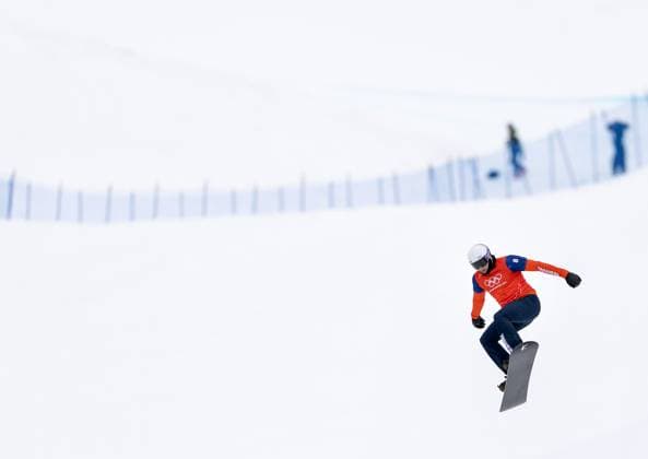 LIVIGNO - Snowboarder Glenn de Blois during the round of 16 of the cross-country event at the Milan Winter Olympics. IRIS VAN DEN BROEK ANP xVIxANPxSportx xxANPxIVx 550450500 originalFilename: 550450500.jpg