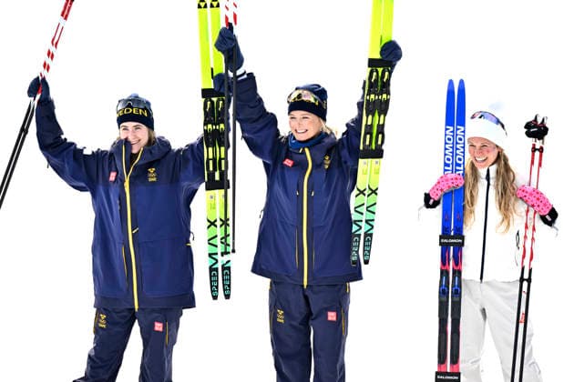 VAL DI FIEMME, ITALY 20260212 From left Ebba Andersson, silver, Frida Karlsson, gold and Jessie Diggins, USA, bronze in the women s 10 km freestyle during the Winter Olympics in Val di Fiemme, Italy. *** The image is included in the SPORTS PACKAGE. For others PAYMENT IMAGE *** VAL DI FIEMME ITALY x10430x *** VAL DI FIEMME, ITALY 20260212 From left Ebba Andersson, silver, Frida Karlsson, gold and Jessie Diggins, USA, bronze in the women s 10 km freestyle during the Winter Olympics in Val di Fiemme, Italy The image is included in the SPORTS PACKAGE For others PAYMENT IMAGE VAL DI FIEMME ITALY x10430x  Copyright: xChristinexOlsson TTx 2026 OLYMPICS SKIING 10 KM FREESTYLE WOMEN