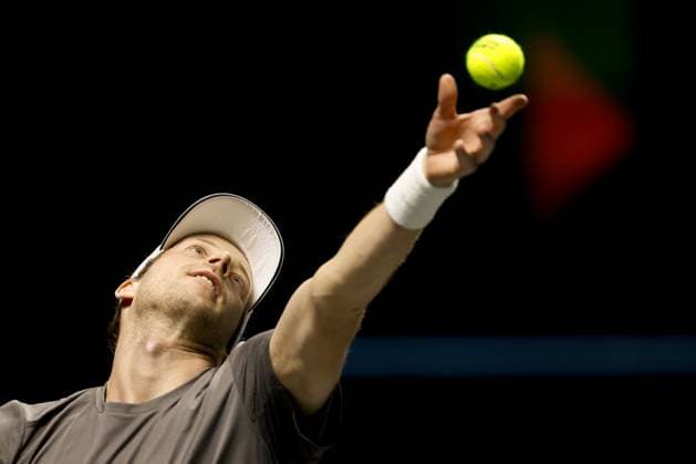 ROTTERDAM - Botic van de Zandschulp (Netherlands) in action against Stefanos Tsitsipas (Greece) on the fourth day of the ABN AMRO tennis tournament in Ahoy Rotterdam. BAS CZERWINSKI ANP xVIxANPxSportx xxANPxIVx 550454509 originalFilename: 550454509.jpg