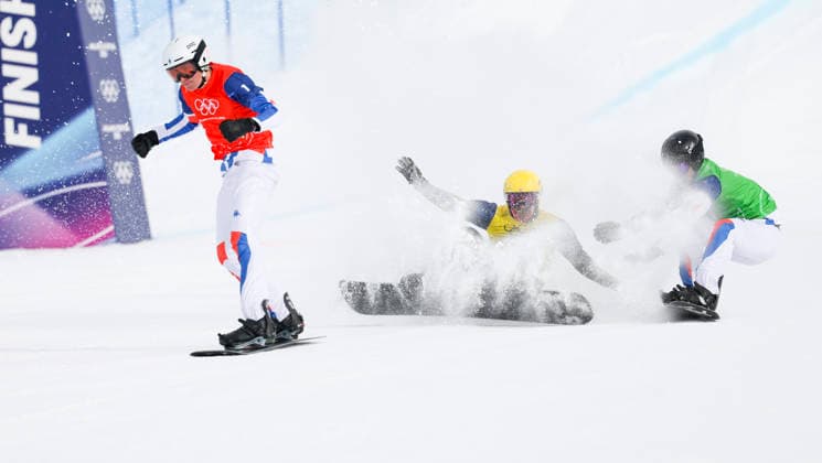 OLYMPICS - Winter Olympic Games, Olympische Spiele, Olympia, OS Milano Cortina 2026 LIVIGNO,ITALY,12.FEB.26 - OLYMPICS, SNOWBOARD - Winter Olympic Games Milano Cortina 2026, Snowboard Cross, men, semifinal. Image shows Jakob Dusek (AUT).  GEPAxpictures xHaraldxSteiner